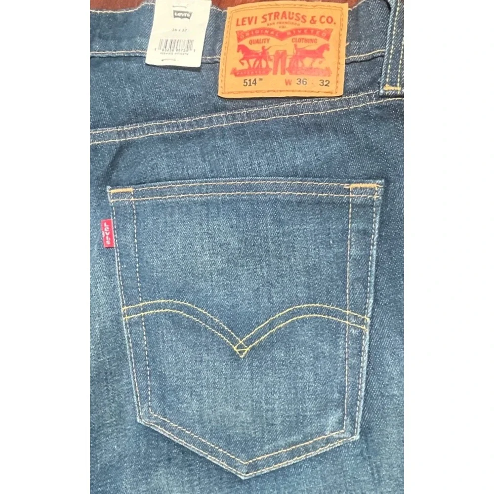 Levis 514 Straight Fit Mens Jeans 36x32 Fits 36x31 Nwt Light Acid Wash Blue